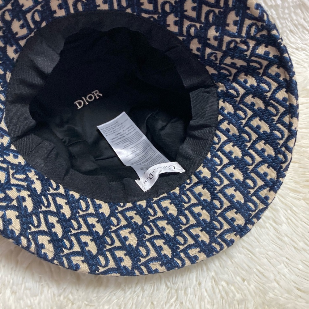 Dior Blue and Cream Patterned Hat - Picture 4 of 4